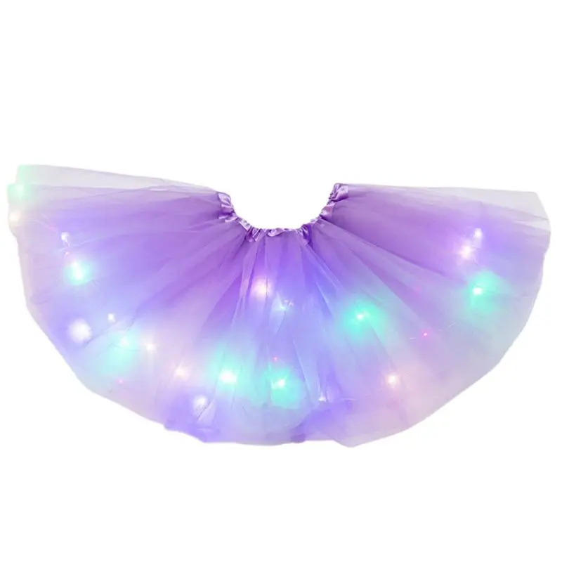 LIGHT UP LED Cosplay Tutu Skirt Girl Kid Ballet Dancer Stage Wear Dance Dress UK