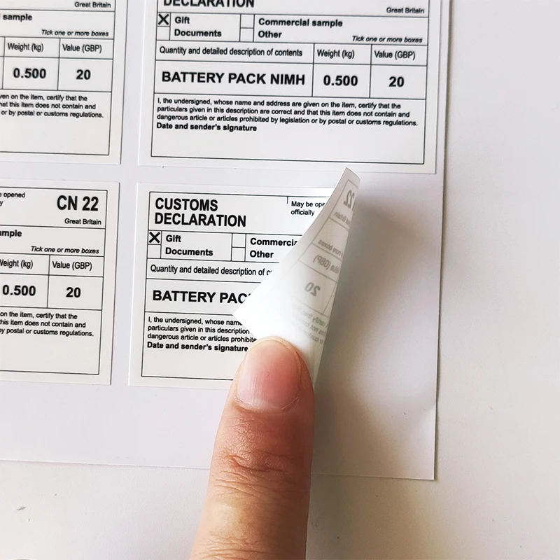 Customized Printing Adhesive Lithium Ion Battery Warning Stickers Battery Shipping Labels