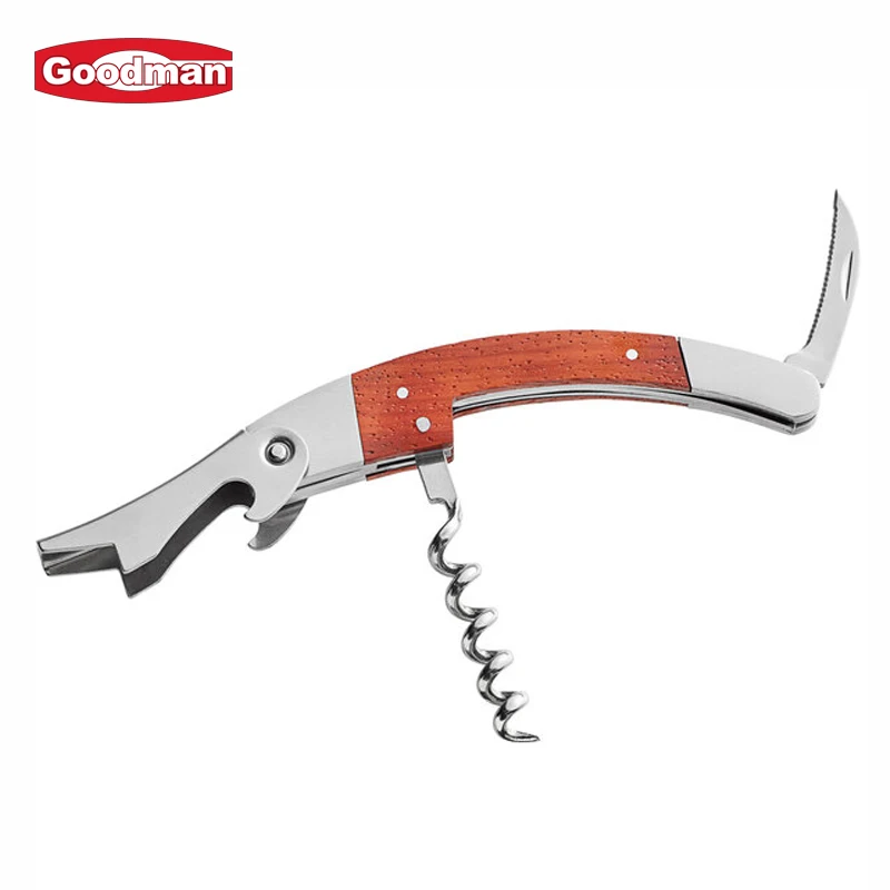 Hot sell metal waiter corkscrew bartender stainless steel beer wine bottle opener supplier