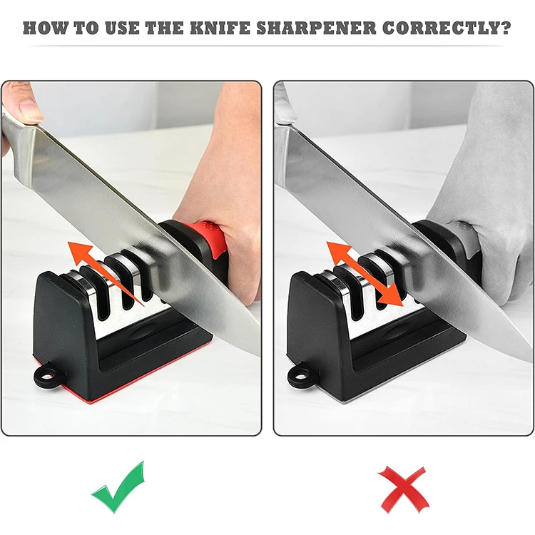 4 In 1 Manual Knife Sharpening Kitchen Accessories 4 Stages Multi Task