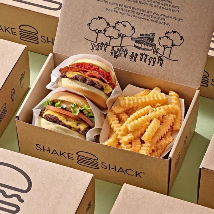 Custom Printed Fish and Chips Fast Food Packaging Boxes Disposable Take Away Snack Pack Food Container Packaging With Sauce Cup