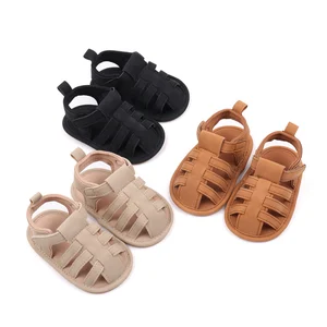 Solid Color Rome Breathable Casual Shoes for Baby Boys Soft Bottom Non-Slip Sandals