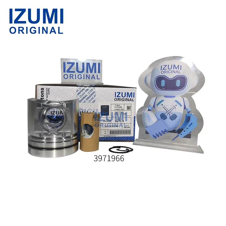 Αρχικό εξάρτημα IZUMI για ντίζελ 4BT και 6BT για κινητήρες Cummins — Έμβολα 3971966, 3802561, 3926631, 3926632, 3802562, Έμβολο διαμέτρου 102 mm 3907163