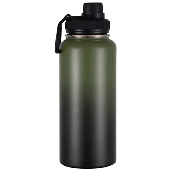 Wholesale 32oz Stainless Steel Sports Water Bottle Black Vacuum Insulated with Custom Logo Powder Coated for Gym & Travel Use