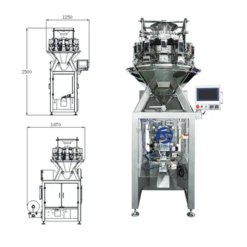 Automatic Vertical Granule Salt Sachet Sugar Oatmeal Popcorn Coffee Soybean Vertical Packing Machine