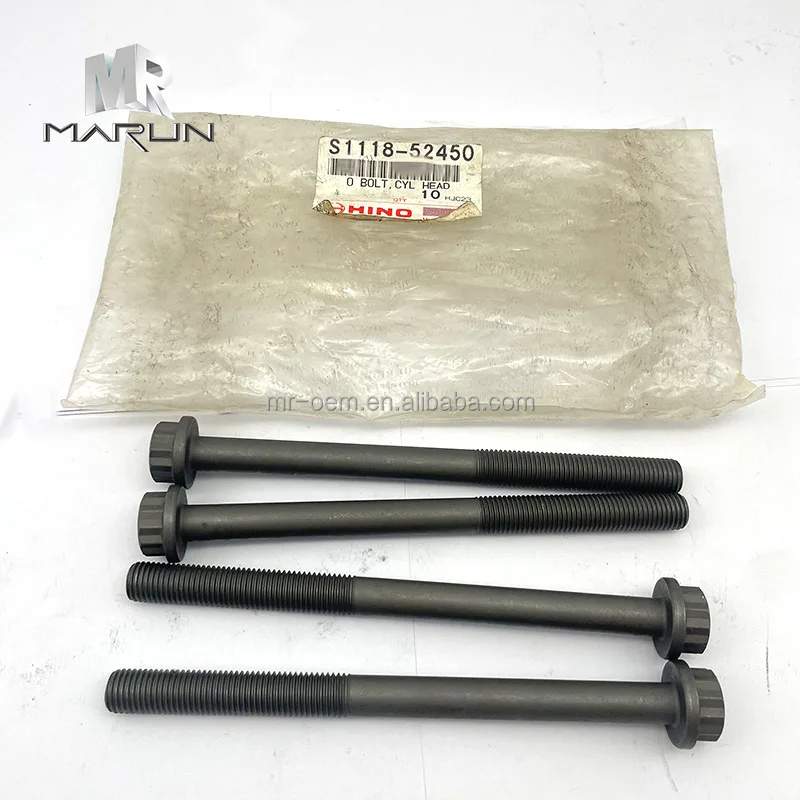 Original S1118-52450 S1118-52460 Cylinder Head Bolt J08E J05E for SK250-8 Excavators Diesel Engine Parts Construction Machinery