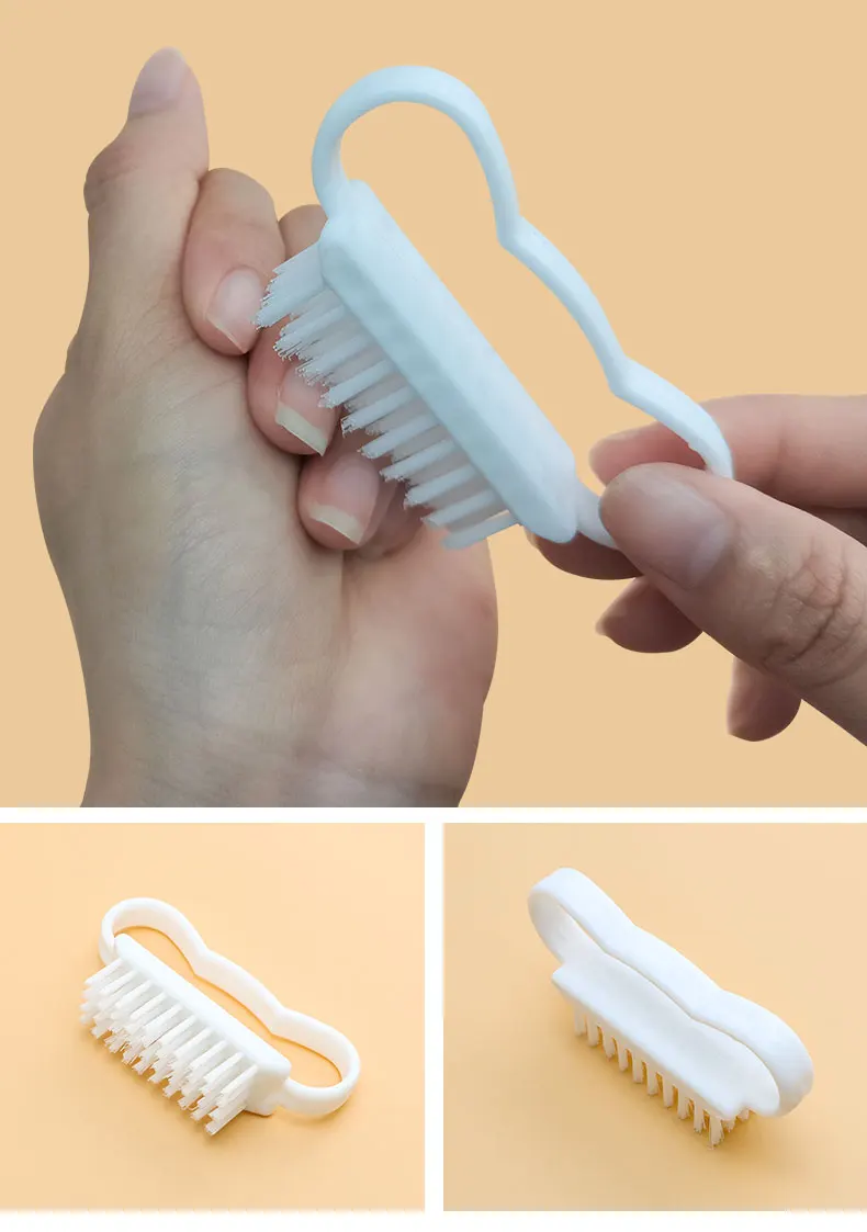 Small White Dust Cleaning Horn Brush Nail Tools for Fingers Convenient Nail Cleaning Brush