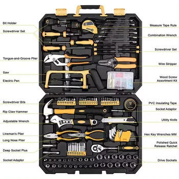 Multifunctional car maintenance 198 piece household hardware socket wrench repair tool kit set