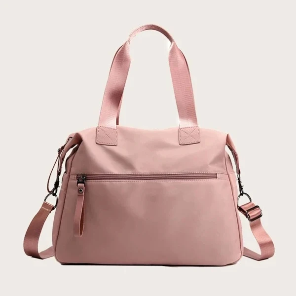 Женская Большая большая Розовая нейлоновая спортивная сумка-тоут с надписью для поездок сумка напечатанным логотипом