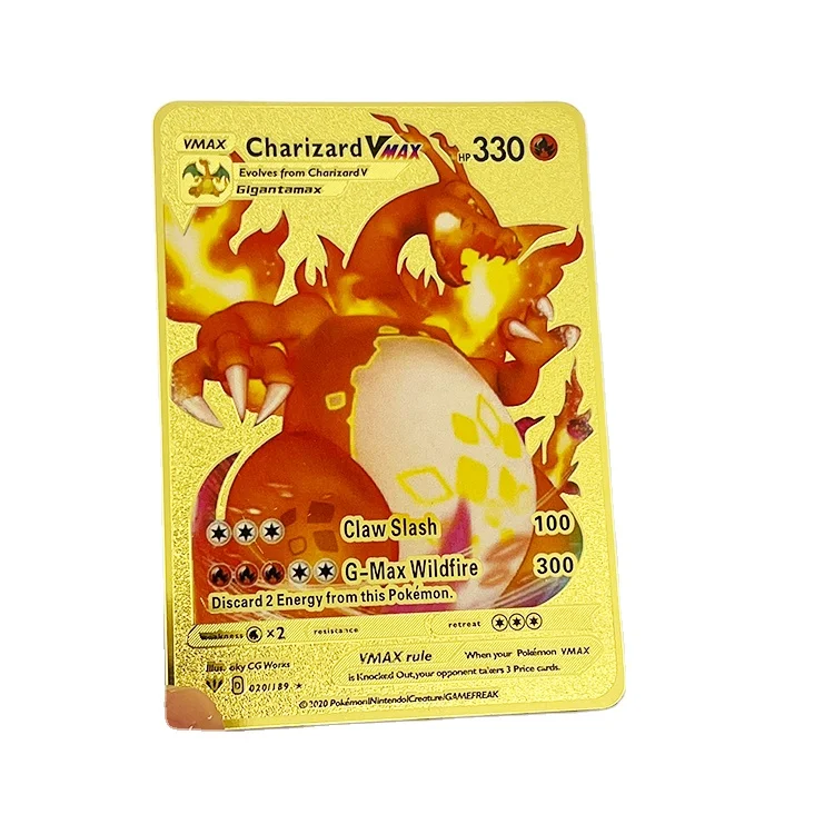 Carta Pokémon Customizada Charizard V Shiny Metal Dourado