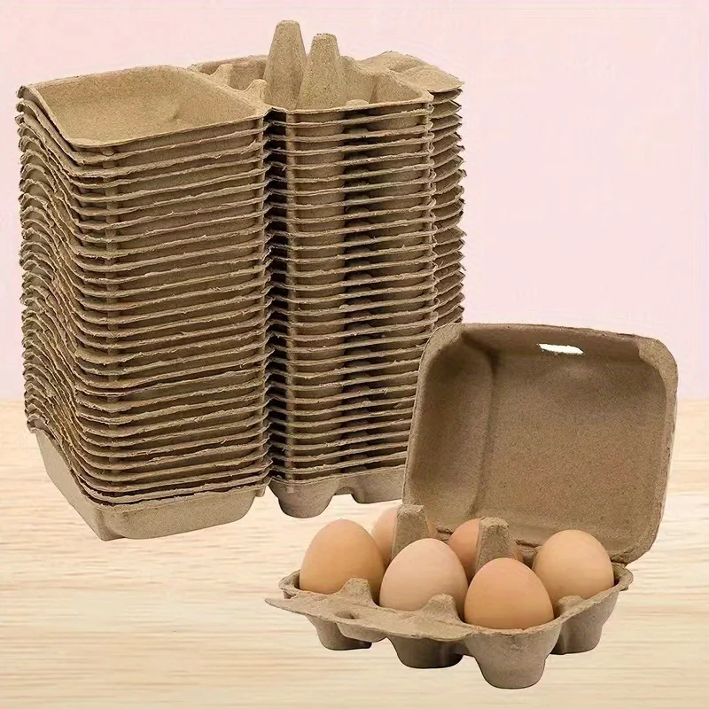 Environmentally Biodegradable Pulp Material 6/12/24/30 Cells Egg Holder Packaging Storage Containers Egg Tray for Home Kitchen