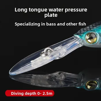 Stainless Steel Long Tongue Mino Live Bait for Bass-Deep Diving Floating Scuba Mandarin Fish Road Fake Bait Long Throw – Lure – view 5
