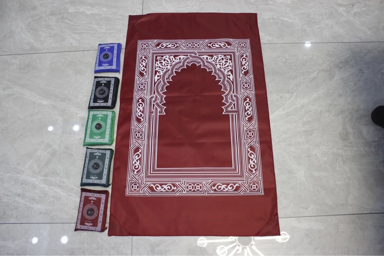 60*100cm Portable Muslim Prayer Mat Compass Pocket Prayer Mat Travel ...