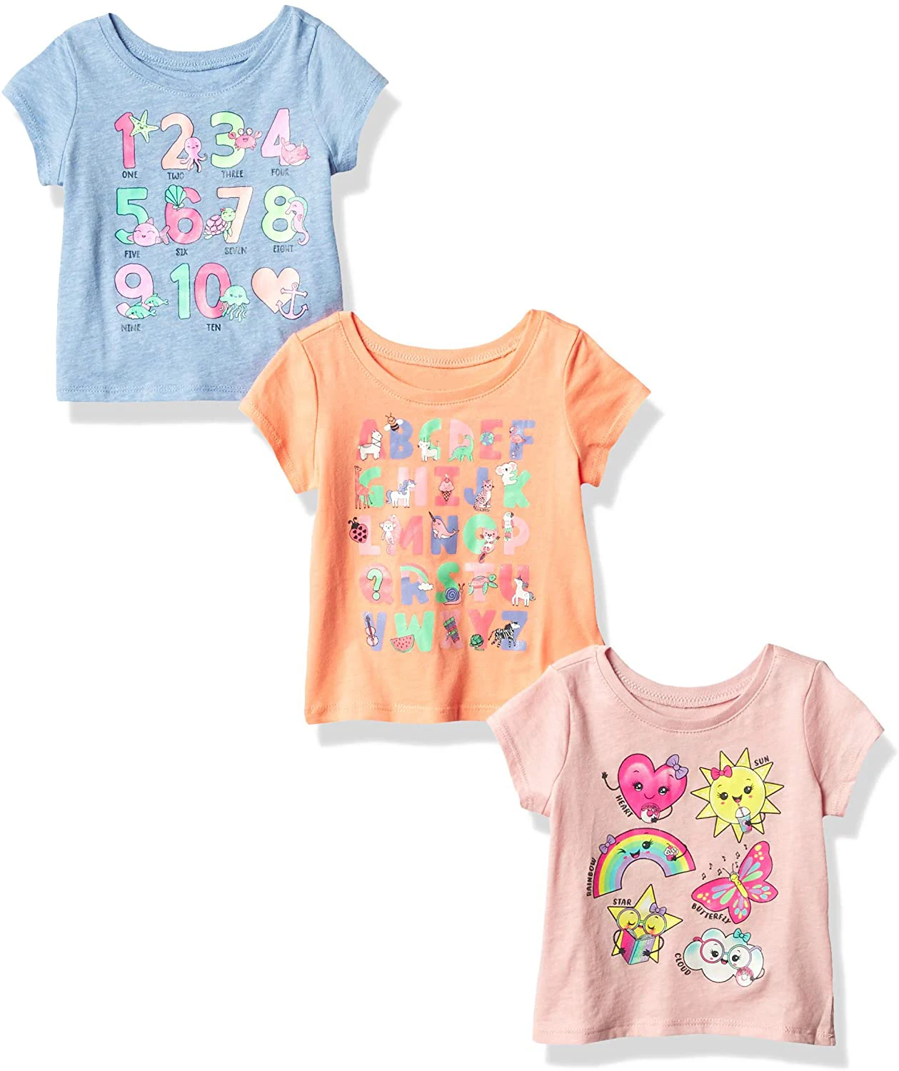 Baby And Toddler Girl Short Sleeve Graphic Tshirt 3pack Buy Cotton