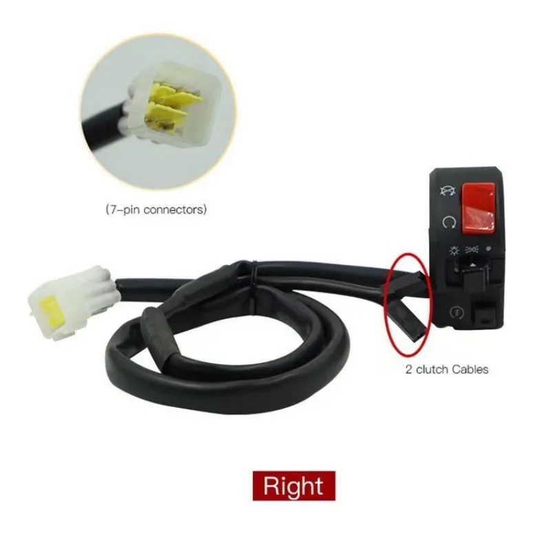 Interruttori Manubrio Moto 7/8'' (22mm) - Kit Multifunzione Con Frecce, Clacson E Luci, Nero, Universale Per Moto E Scooter - 3