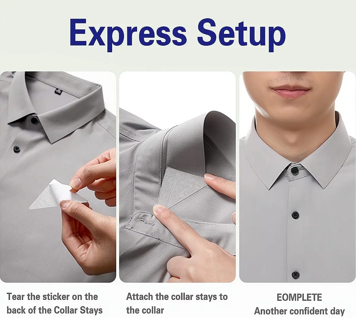 Self Adhesive Collar Stays for Polo Shirts 100 Pcs Collar Stay Stickers for Men & Women Shirt Stays Double Sided Tape for Shirt Self Adhesive Collar Stays for Polo Shirts 100 Pcs Collar Stay Stickers for Men & Women Shirt Stays Double Sided Tape for Shirt