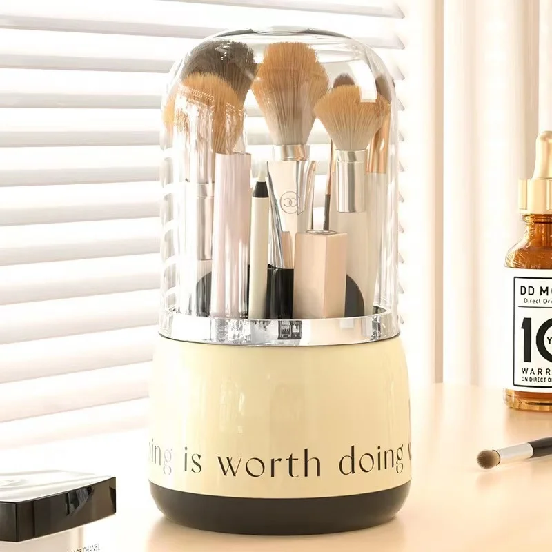 Custom logo eyebrow pencil lipstick Cosmetic Storage box 360 Rotation dustproof makeup brush organizer