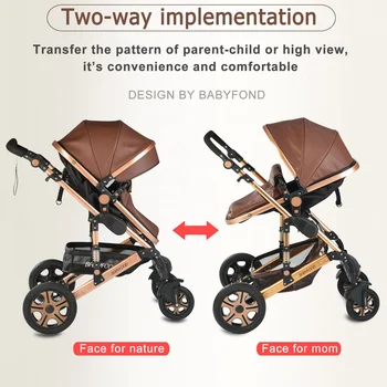 Multifunctional Luxury Baby Stroller two-way trolley folding bi-directional  high landscape stroller