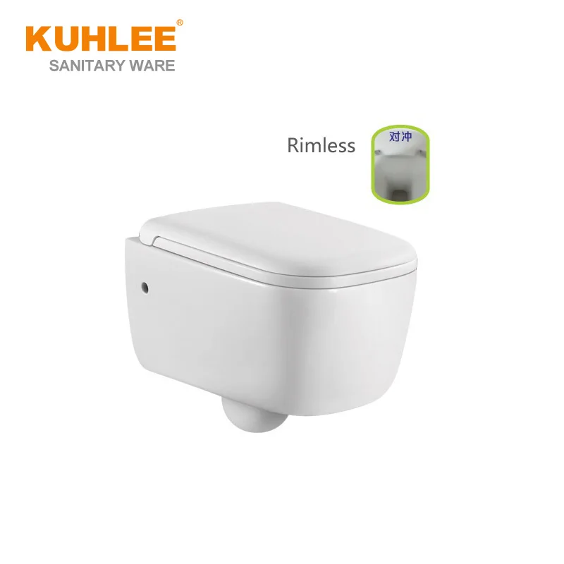 Rimless Flushing System Ceramic WC Wall Mounted Toilet Bowl Made In China Wall Hung Toilet