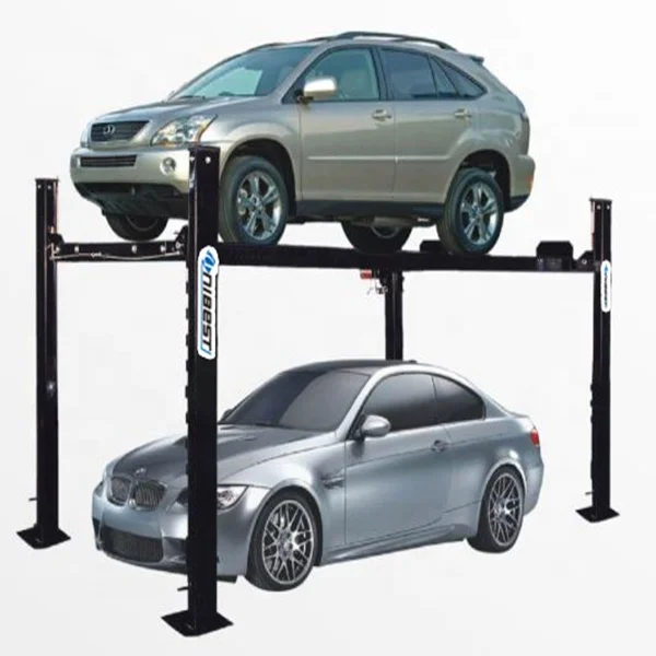 4.0T manual single side release four cylinder hydraulic auto four post lift for parking garage lift