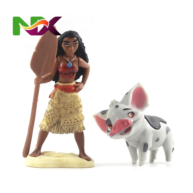 6 PCS/Set Moana Figure Birthday Gift Room Cake Decoration Doll Toys