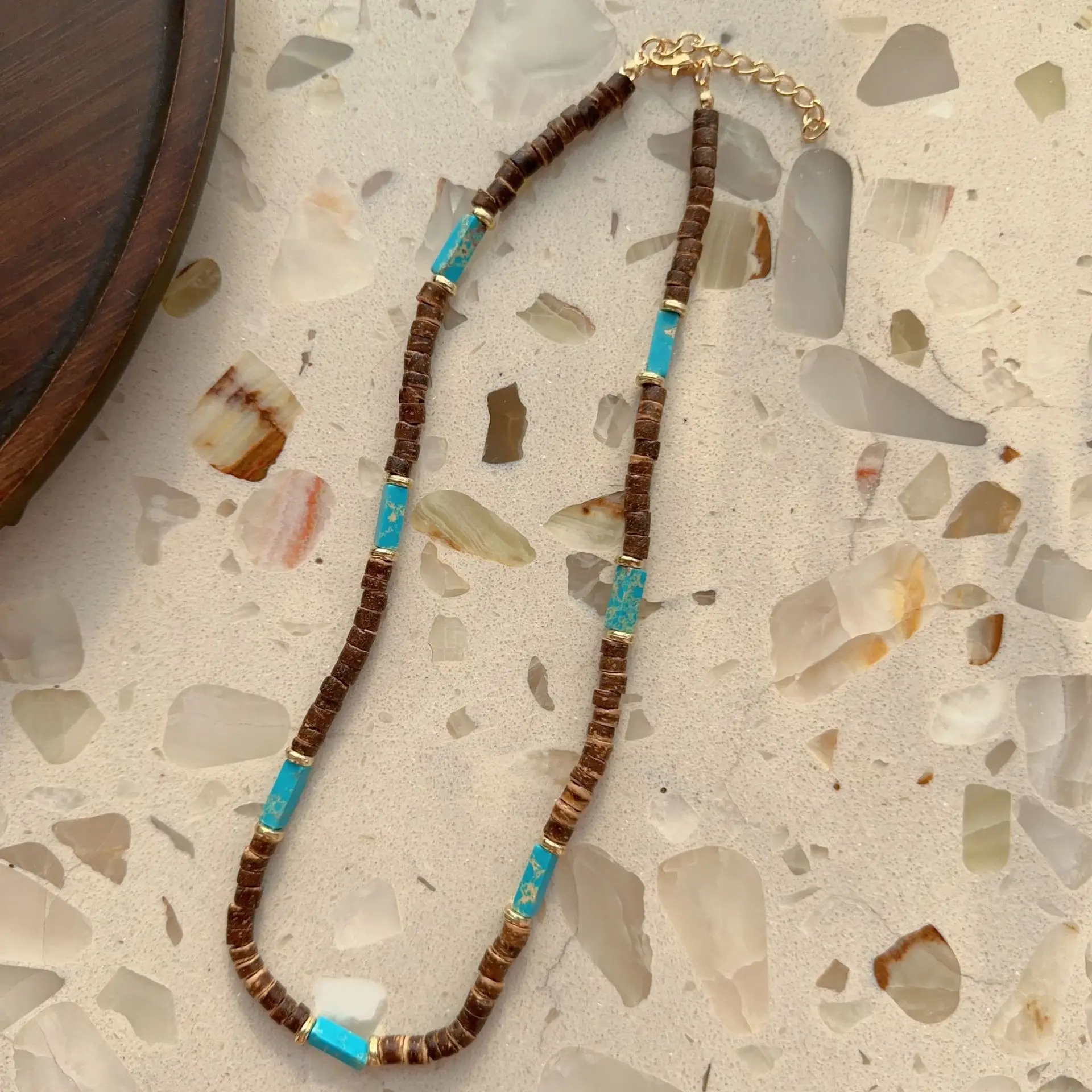 ANNABETH Chase - Collana Percy Jackson in legno dipinto con perline grandi, mezzosangue