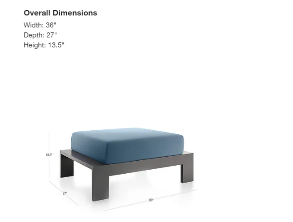 Factory direct sale garden furniture set patio swing luxury aluminum outdoor furniture metal aluminum ottoman