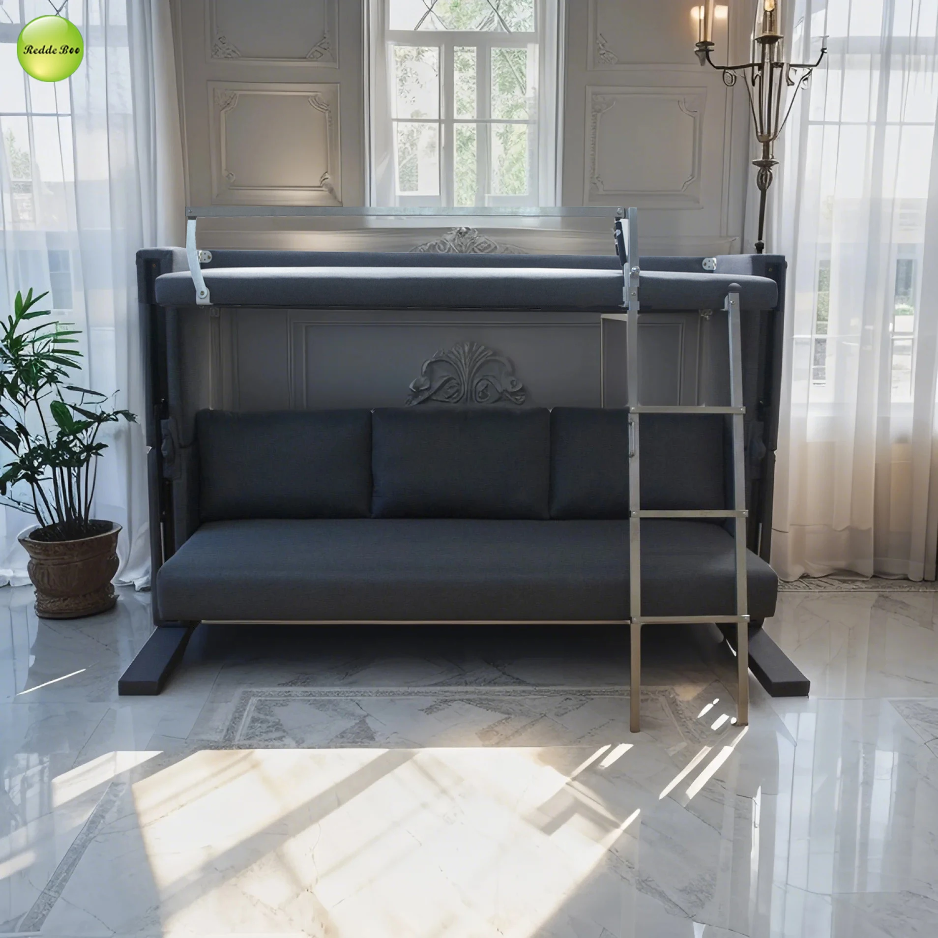 Redde Boo Modern Design Folding Function Metal Sofa Bunk Bed Foam Futon Sofa Bed B981