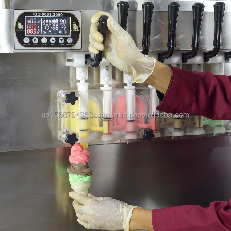 Mini Ice Cream Machine Commercial 7 Flavors Soft Ice Cream Machine/Ice Cream Maker / Frozen Yogurt Ice Cream Machine Maker