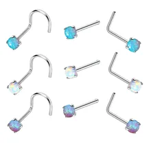 3Pcs/Set Segment Ring Nose Ring Nostril Piercings Opal Piercing Septum Clicker Stainless Steel Star Piercing Women Jewelry