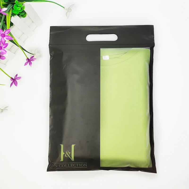 Plastic tote bags water proof frosted ziplock bags custom plastic zip lock bags clothes with logo print factory