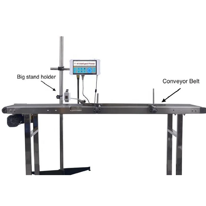 Inkjet Printer Logo Printing Coding With Conveyor Belt for Rice Bags Transporting