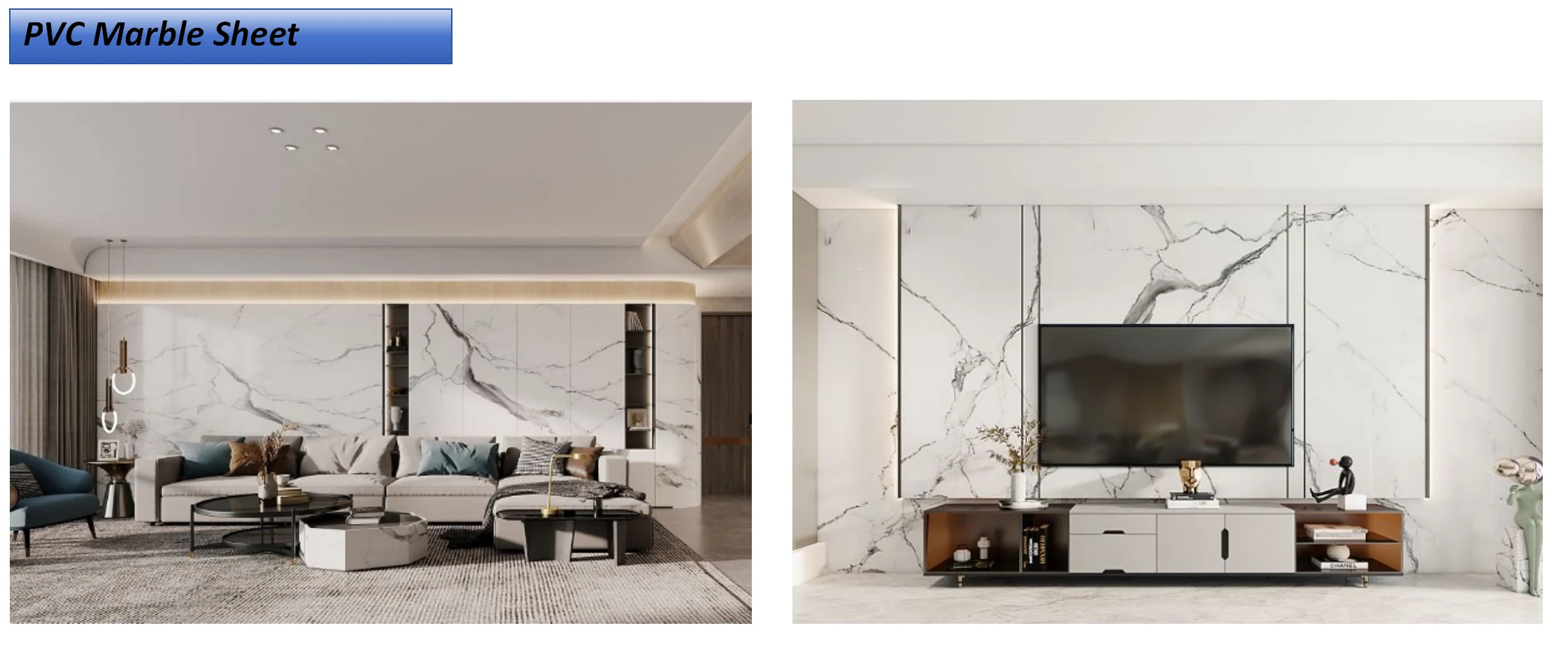 Modern Luxury 3D PVC Marble Sheet New Design Wall Panels for Villa ...