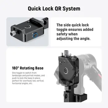NEEWER RS4 RS3 Vertical Camera Mount Compatible with Ronin RS 4 3 2 Pro Gimbal Stabilizer 180 Rotating Base detail image