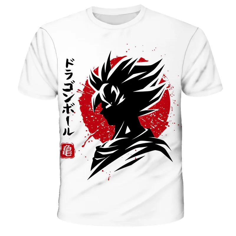 Free Sample New Summer shirt Vintage Goku Anime 3D Printed T-shirt Cool Funny T Shirts short-sleeved Tshirts Men Clothing