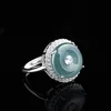 S925 silver inlaid Ping An buckle ring D308 Adjust