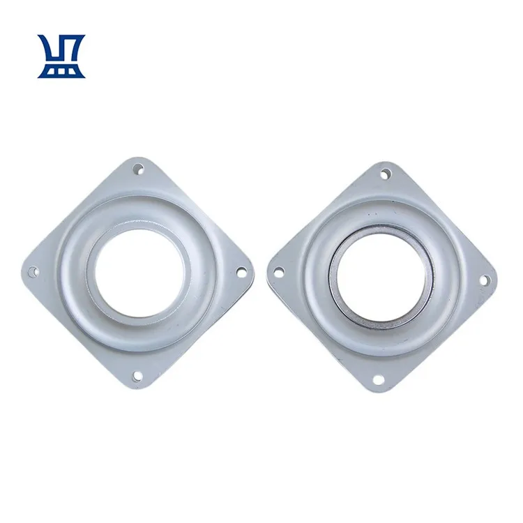 BQLZR Бесплатная доставка 2 шт. мебель квадратный металлический поворотный стол шариковый подшипник поворотная пластина 3 дюйма Серебряная сверхпрочная поворотная пластина