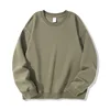 Light khaki cotton crewneck sweat