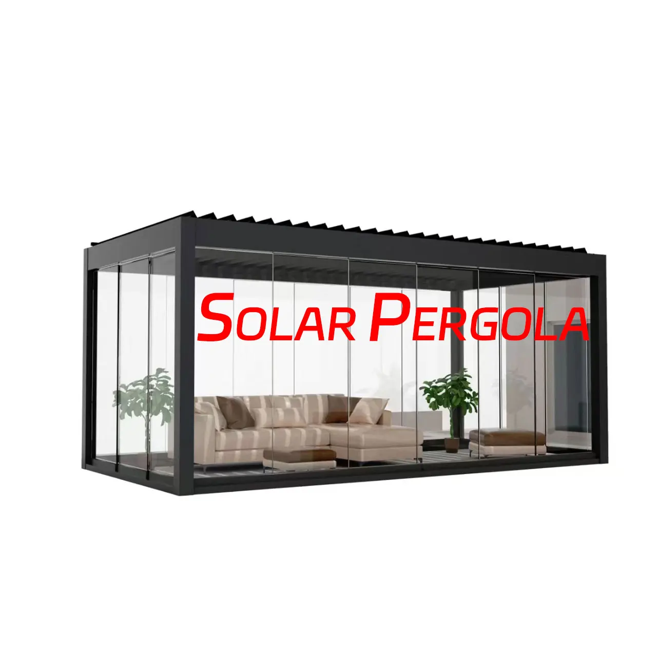 Youya  Luxury Modern Carport Structure Solar System Carport Waterproof Louver Roof Metal Garden Solar Pergola Aluminium Outdoor