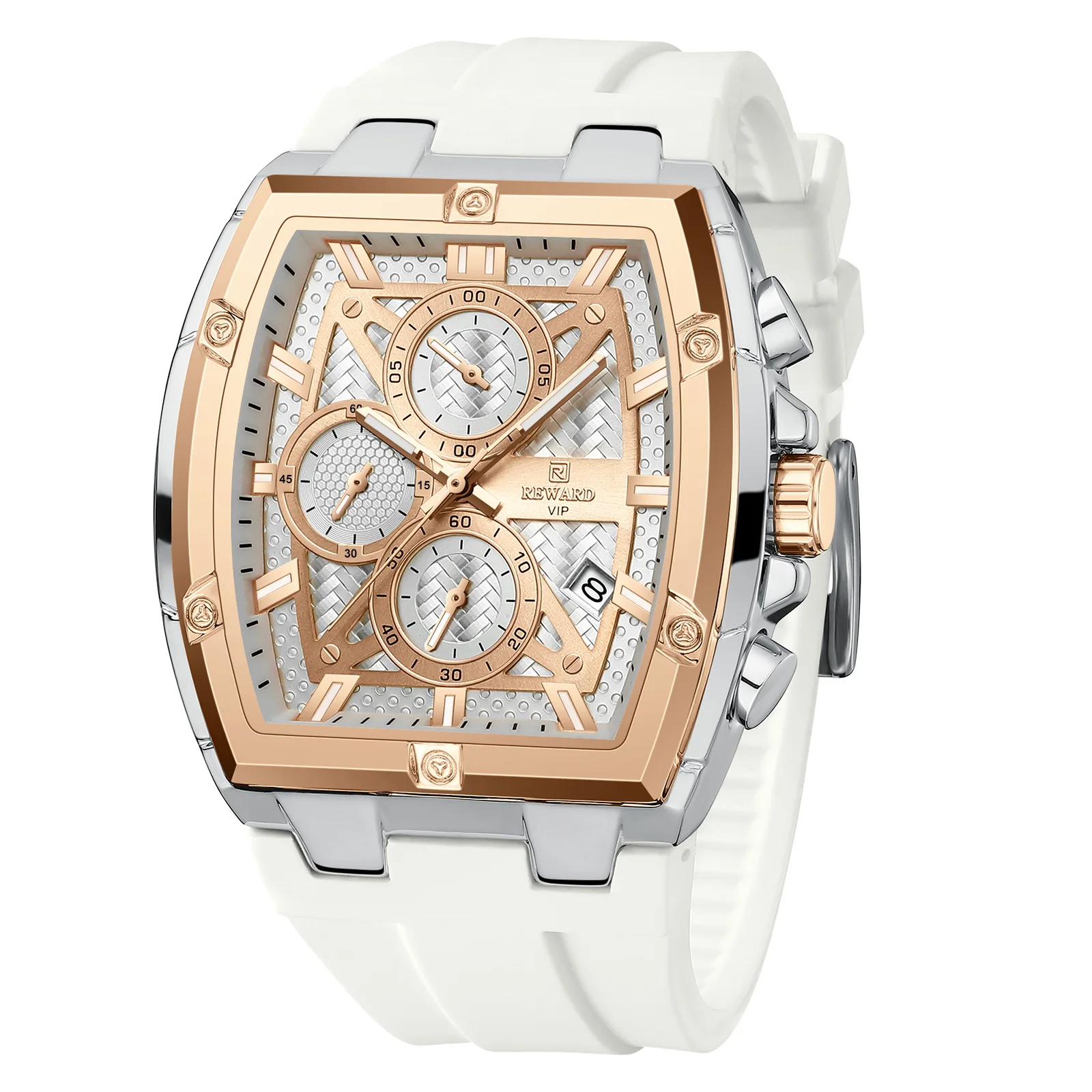 Luxury Men's Square Quartz Watch with Calendar