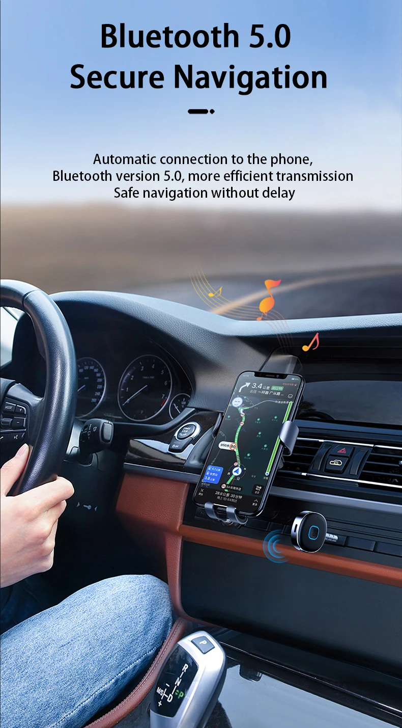 New Design Jlj33 Universal Bluetooth Receiver 3.5mm Aux Wireless Audio Receiver Builtin Mic Bt