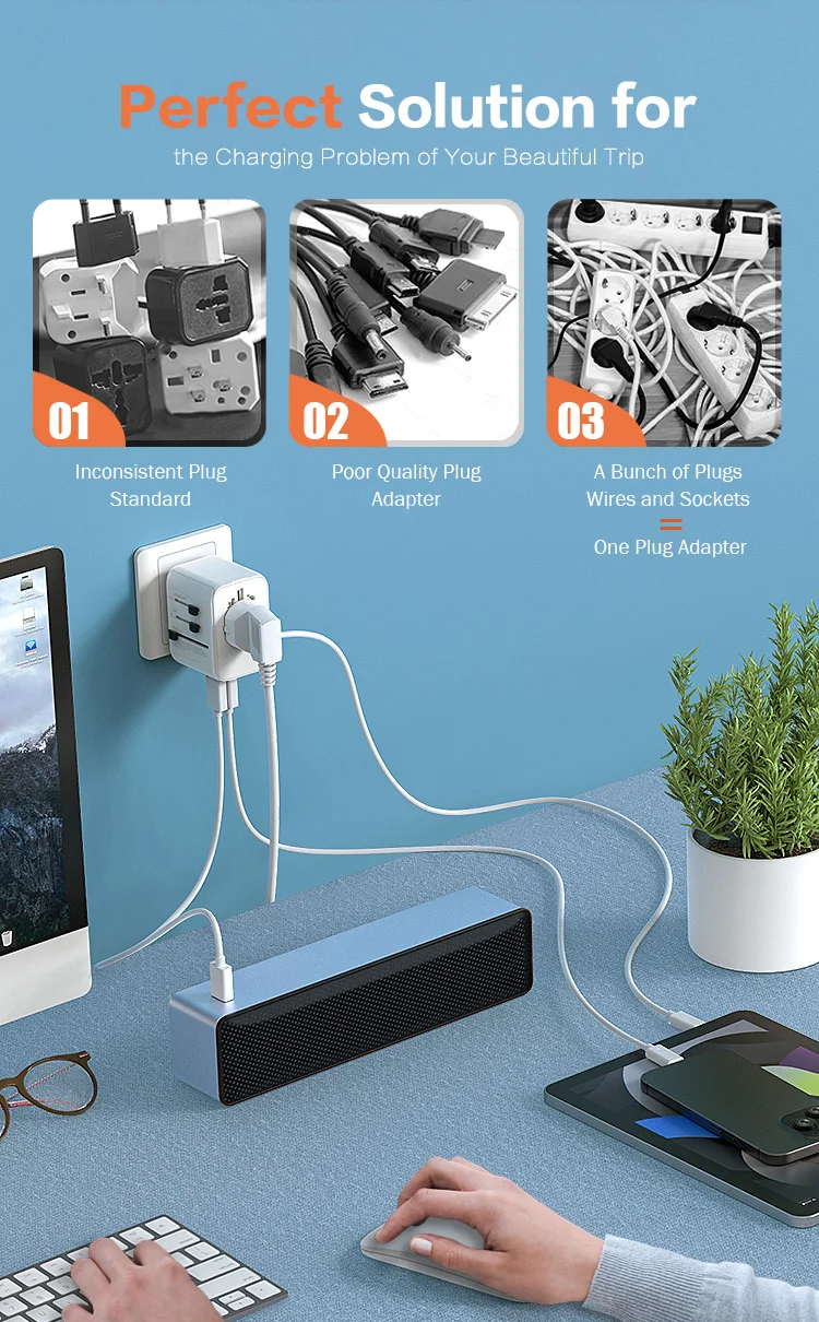 Worldplug International PD Fast Charger Adaptor Universal Travel Power ...