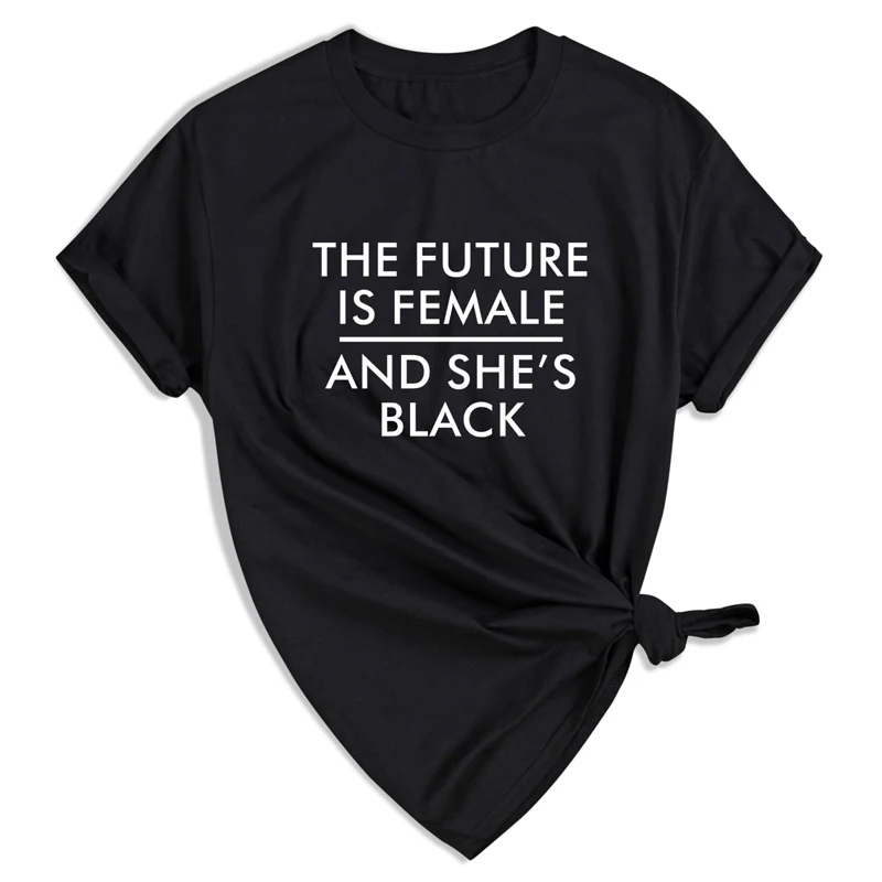 black slogan tee