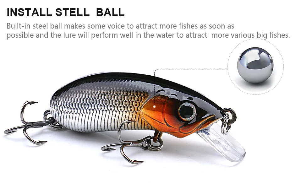 Deep Water Crank Bait Spinner Lure Fishing Lure Blanks 50mm 7.5g