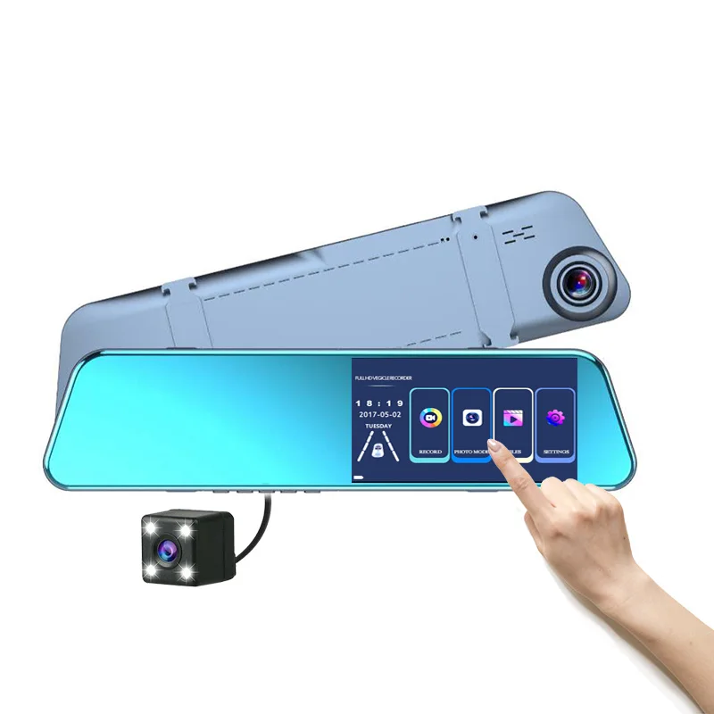 Car DVR Camera Dual Lens 4.5 inch Full HD 1080P Dashcam Rearview Mirror Video Recorder Regestrator Car Cam Dash Cam 4.5