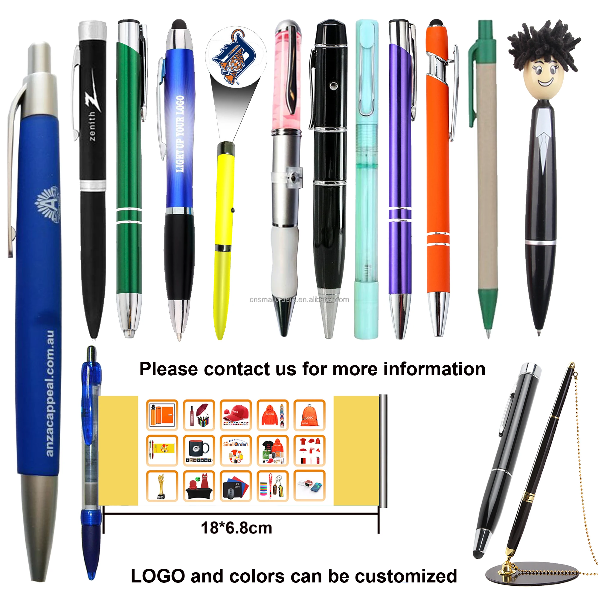 Custom Logo Plastic Banner Ball Pen with Rolling Paper