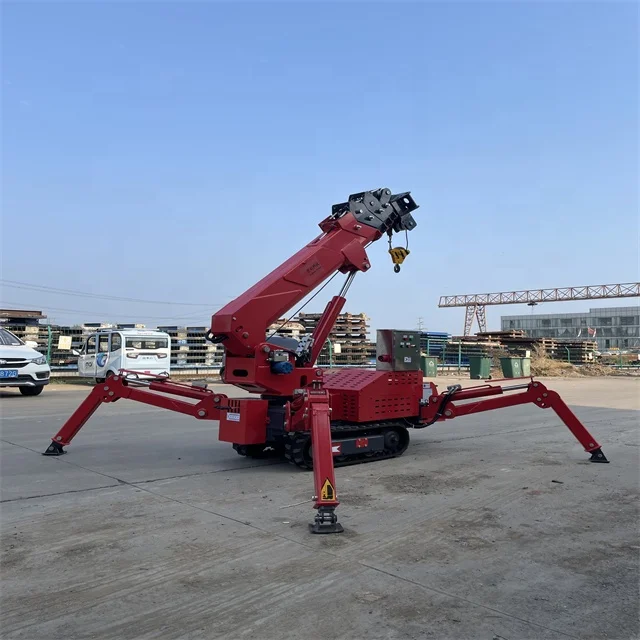 Small Spider Crawler Crane Remote Control Operation Suitable for Small Space 1.2T Spider Crane