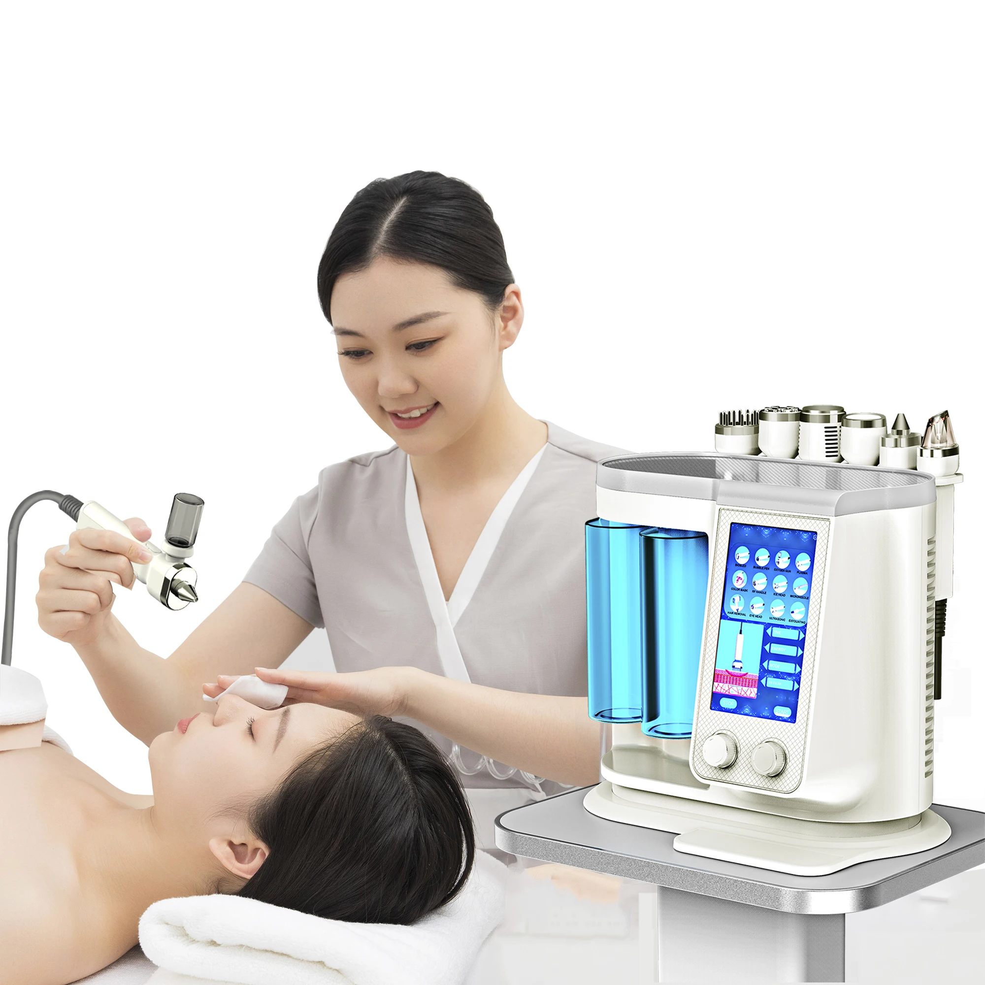 2023 Latest Design 7 in 1 Ion Bubble Instrument Microdermabrasion Machine Skin Care Oxygen Water Peeling Facial Beauty Machine