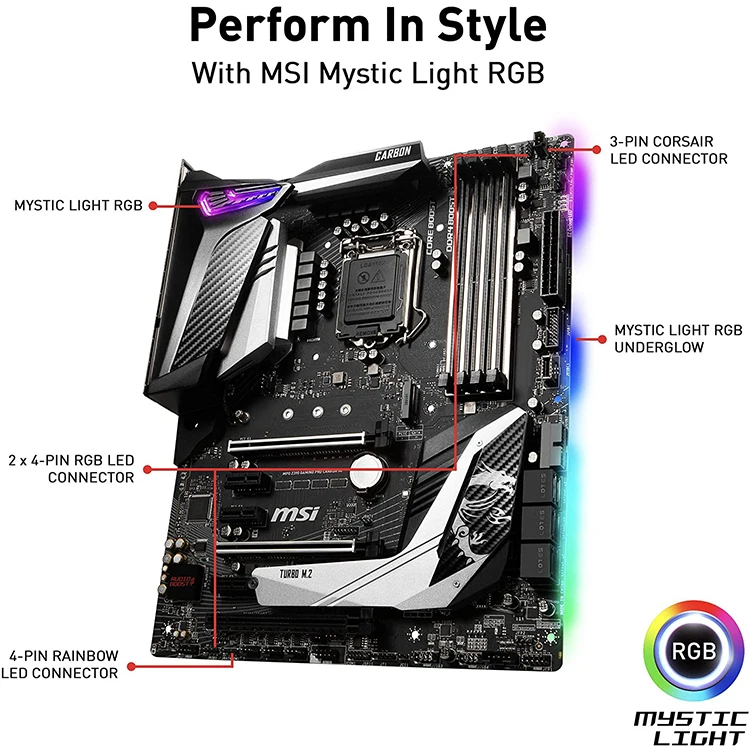 MSI MPG Z390 Gaming Pro Carbon AC ATX LGA 1151 Motherboard - Used
