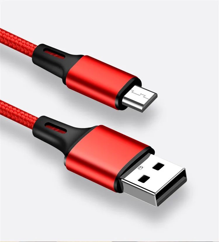 Hot sell 3 In 1 Micro USB Type C Charger Cable Multi Usb Port nylon  braid Usb Charging Cable  For Mobile Phone Cables